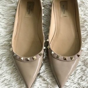 Valentino rock stud flats in nude
